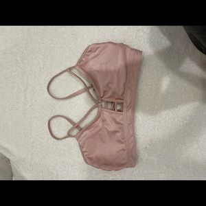 Light pink metallic bikini top.